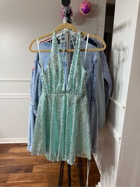 Angel Biba | Dresses | Angel Biba Green Lace Dress | Poshmark